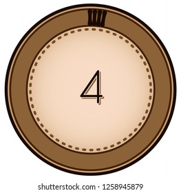 Vintage style 4 Round progress bar  button