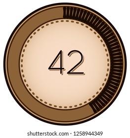 Vintage style 42 Round progress bar  button