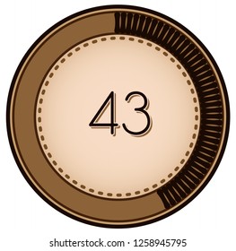 Vintage style 43 Round progress bar  button