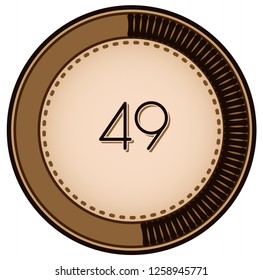 Vintage style 49 Round progress bar  button