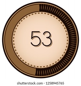 Vintage style 53 Round progress bar  button