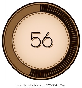 Vintage style 56 Round progress bar  button
