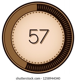 Vintage style 57 Round progress bar  button