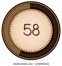 Vintage style 58 Round progress bar  button