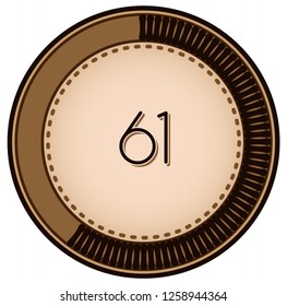 Vintage style 61 Round progress bar  button