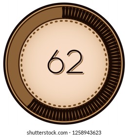 Vintage style 62 Round progress bar  button