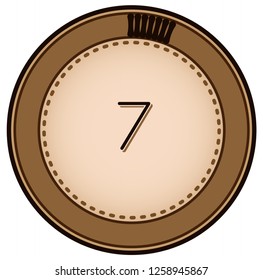 Vintage style 7 Round progress bar  button