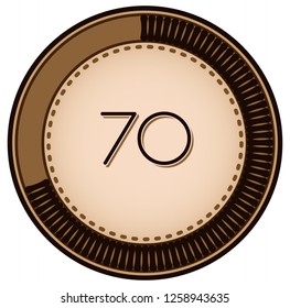 Vintage style 70 Round progress bar  button