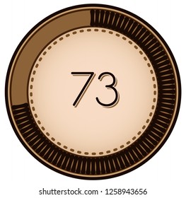 Vintage style 73 Round progress bar  button