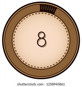 Vintage style 8 Round progress bar  button