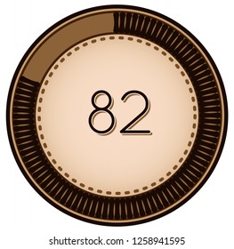 Vintage style 82 Round progress bar  button
