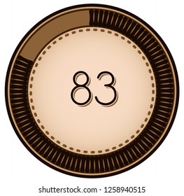 Vintage style 83 Round progress bar  button