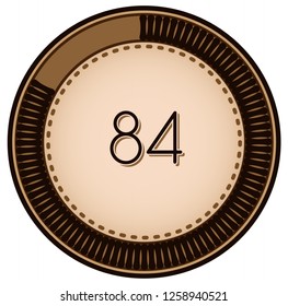 Vintage style 84 Round progress bar  button