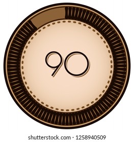 Vintage style 90 Round progress bar  button
