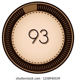 Vintage style 93 Round progress bar  button