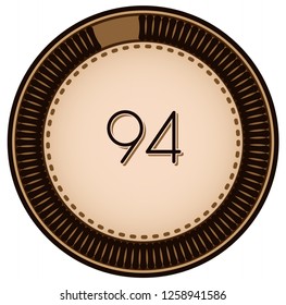 Vintage style 94 Round progress bar  button