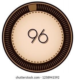 Vintage style 96 Round progress bar  button