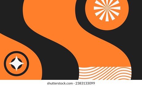 Vintage Style Abstract Orange and Black Slicky Motion Graphic Background