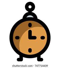 
Vintage style alarm clock vector icon. Cartoon illustration of wake up clock icon
