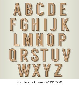 Vintage Style Alphabets Set Vector Illustration