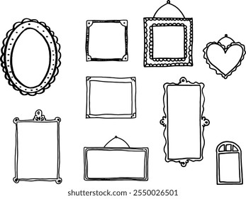 vintage style antique frames doodles