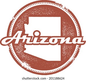 Vintage Style Arizona State Stamp