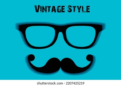 Vintage Style Background With Blue Background.