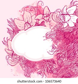 Vintage style background with flowers