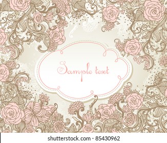 Vintage style background with flowers