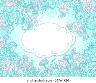 Vintage style background with flowers