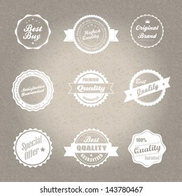 Vintage style badges in editable vector format.