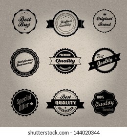 Vintage style badges in editable vector format.