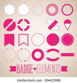 Vintage style badges in editable vector format.
