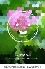 vintage style banner with lotus flowers pattern background