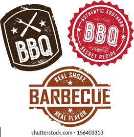 Vintage Style Barbecue BBQ Stamps