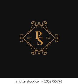 Vintage style baroque badge vector