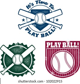 Vintage Style Baseball or Softball Stamps