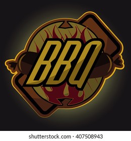 Vintage Style BBQ Barbecue Menu Stamp, professional logo