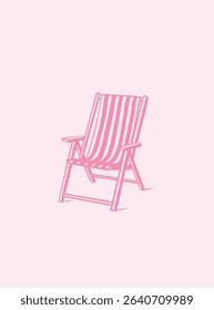 Vintage style beach chair vector illustration. 