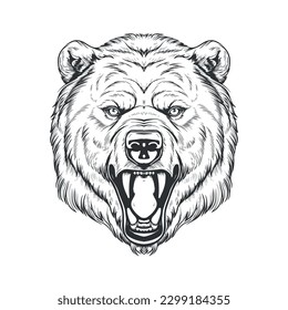 Vintage style bear illustrations. vector illustration