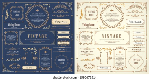 Vintage style beautiful vector material frame set