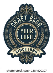 Diseño de etiqueta de cerveza de estilo vintage
