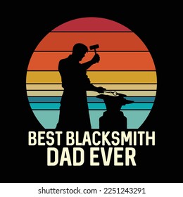 Vintage Style Blacksmith Dad funny t-shirt design