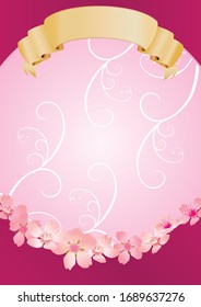 vintage style  blank template with spring flowers
