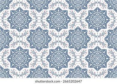 vintage style block print seamless pattern background