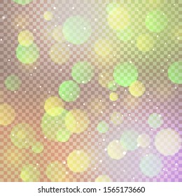 Vintage style blurred background in soft colors. Bright glitter lights backdrop use for banners decoration. Abstract defocused wallpaper vector illustration. Festive luminous design with bokeh blur
