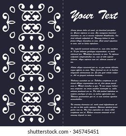 Vintage style brochure template design with modern art eastern elements and ornament, pages layouts in color, classic colors and creative solutions for design and decoration - postcard, menus and more