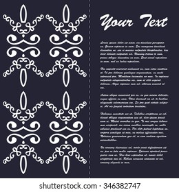 Vintage style brochure template design with modern art eastern elements and ornament, pages layouts in color, classic colors and creative solutions for design and decoration - postcard, menus and more