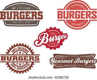 Vintage Style Burger Stamps