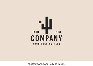 vintage style cactus logo vector icon illustration